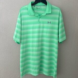 Mens Under Armour Loose Fit Heat Gear Golf Polo, XL, Green